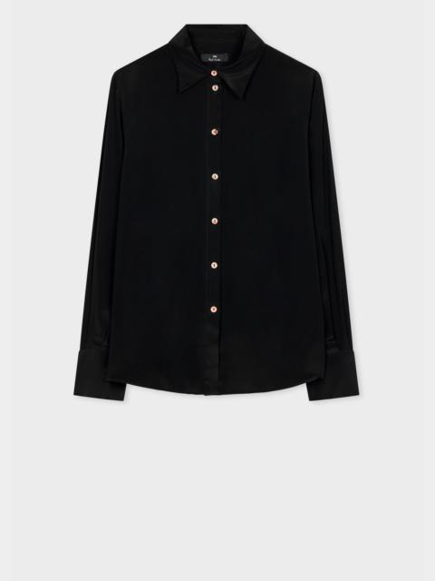 Women's Black Silk-Blend Blouse
