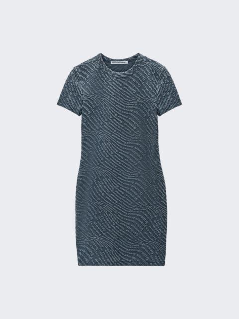 Jacquard Logo Mini Dress Graphite