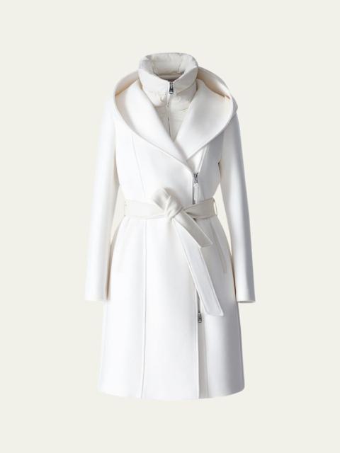 Shia 2-in-1 Double-Face Wool Coat with Removable Bib