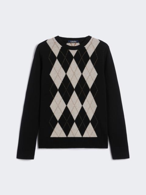 SOPRANO Argyle wool and cashmere sweater