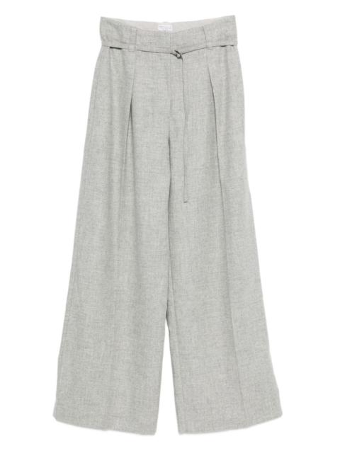 pleated belted trousers