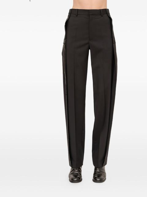 satin-panel trousers