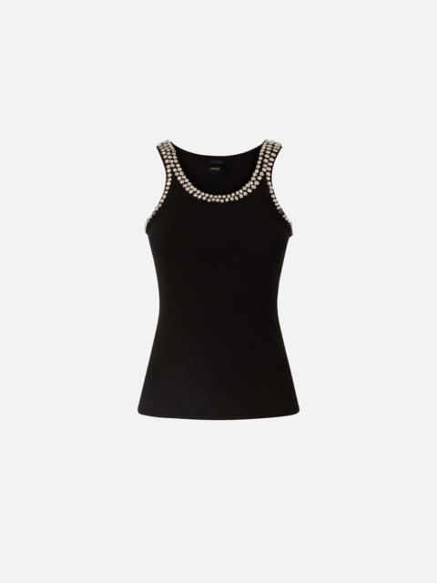RIBBED TOP WITH BEJEWELLED EMBELLISHMENT