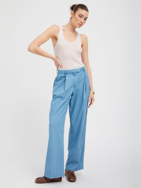 DANIELLE CHAMBRAY PLEATED TROUSERS