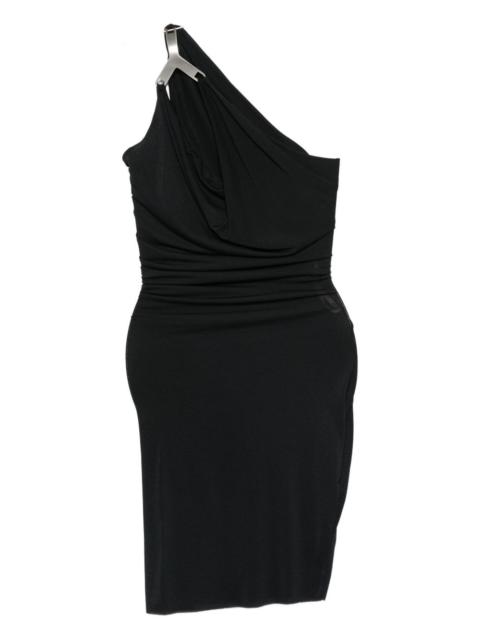 draped one-shoulder dress