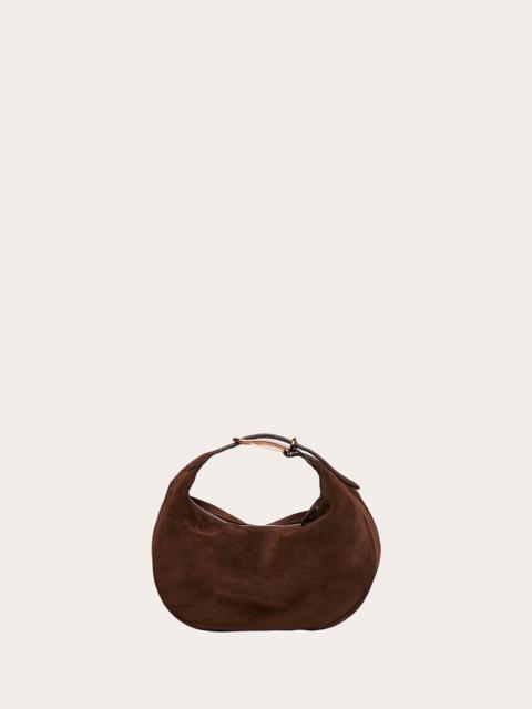 MOON POUCH DARK BROWN SUEDE