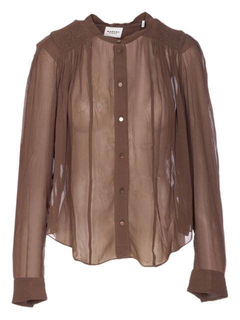 button-front sheer shirt