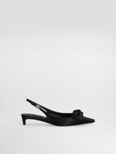 Satin slingbacks with bow detail