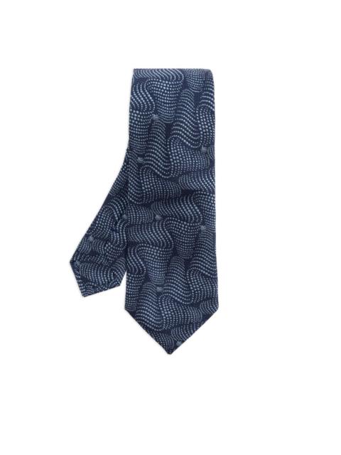 patterned silk tie