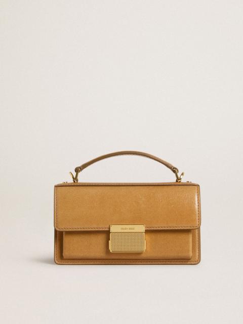Small Venezia Bag in tobacco-colored leather with gold details