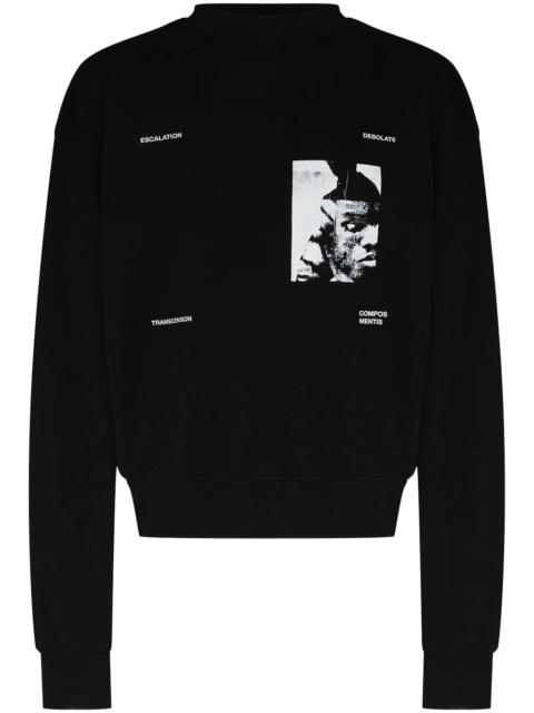 graphic-print crew-neck sweatshirt