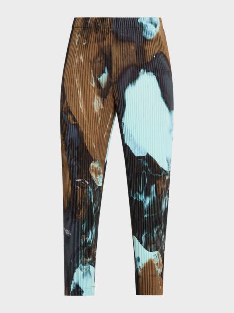 Men's Multi-Agate Pleated Pull-On Pants