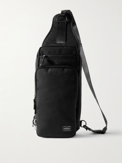 Hybrid Sling Logo-Appliquéd Canvas Backpack Black