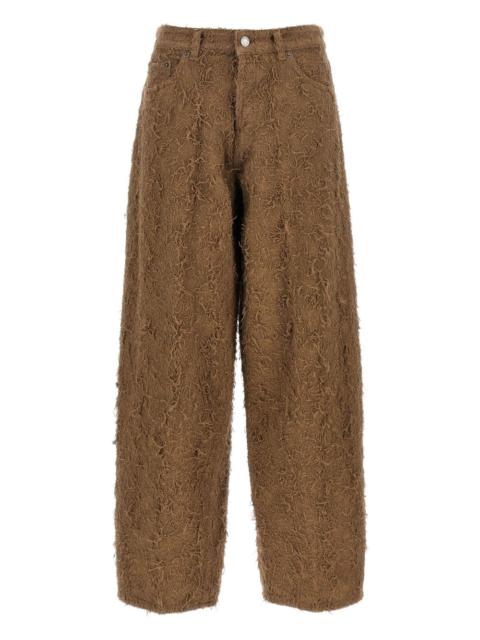 Becky fur-effect cotton jeans