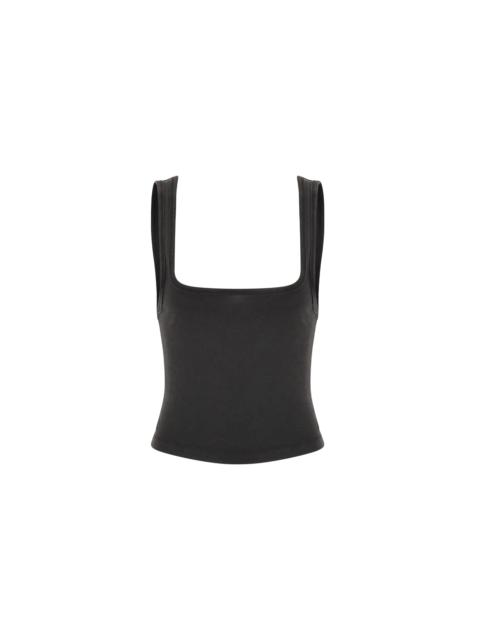 SQUARE NECK TANK WASHED BLACK