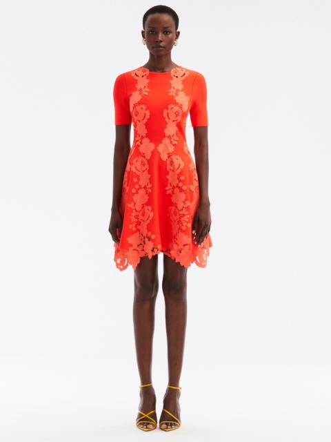 MIXED BOTANICAL GUIPURE INSET MINI DRESS