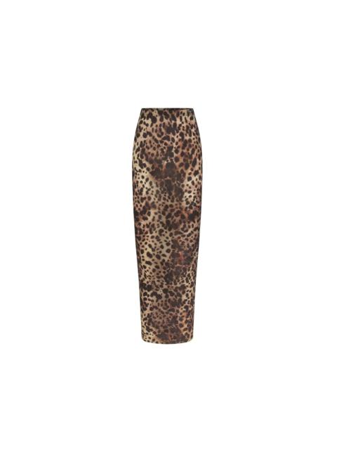 SKIMS x Dolce&Gabbana Milky Sheer Long Skirt Leopard