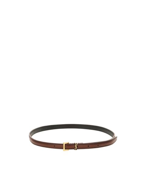 Cassandre aged-effect leather buckle belt