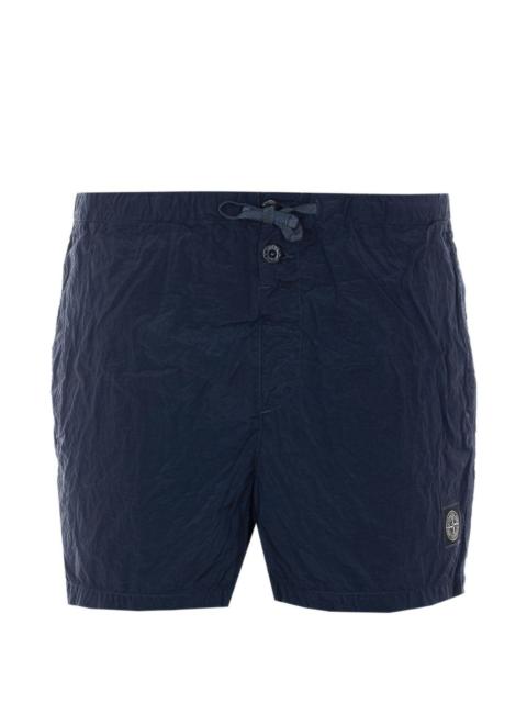 elasticated-waist logo-patch swim shorts