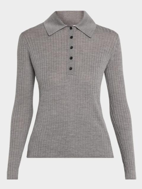 Alex Long-Sleeve Ribbed Wool Top
