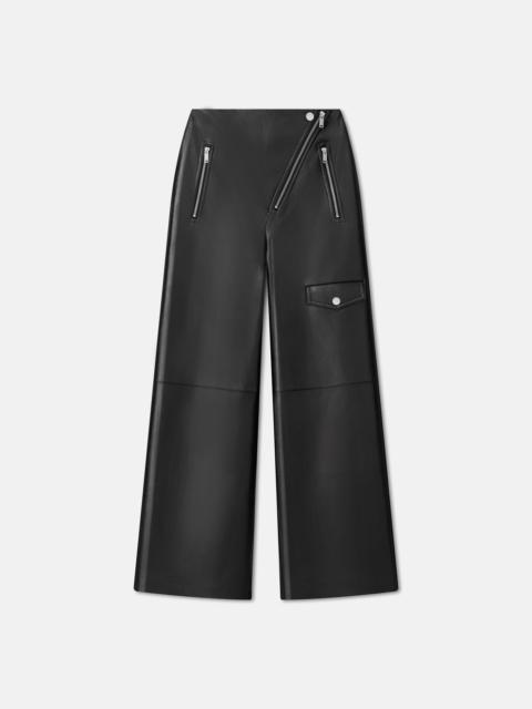 Regenerated Leather Straight-Leg Pants