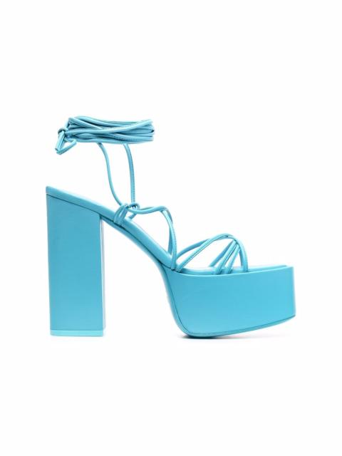 tie-detail open-toe platform sandals