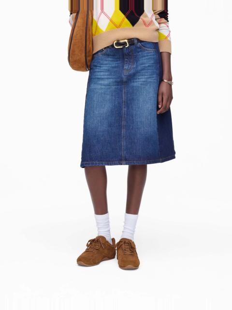 TWO TONE SHADOW DENIM SKIRT