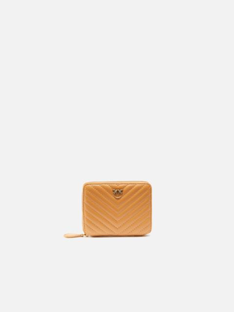 SQUARE QUILTED NAPPA LEATHER ZIP-AROUND PURSE