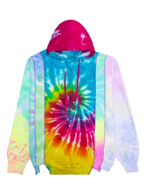 tie-dye panelled hoodie