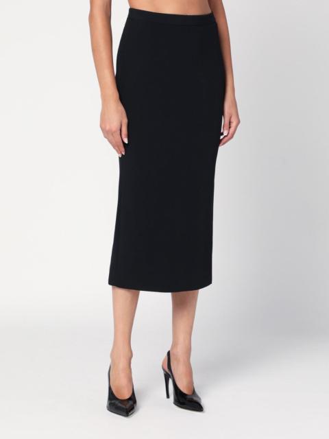 Black midi skirt with pleats on the back