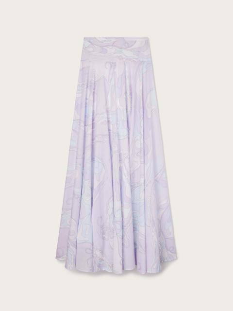 ORCHIDEE PRINT LONG COTTON SKIRT