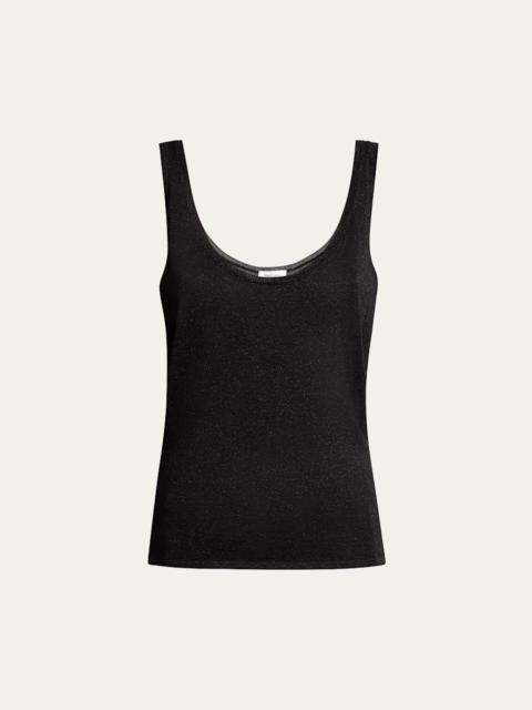 Metallic Knit Sleeveless Tank Top