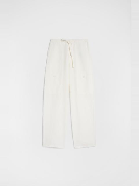 Linen Blend Cargo Trousers