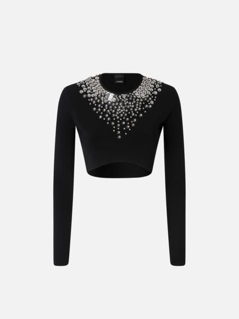 SEQUIN AND CRYSTAL SWEATER