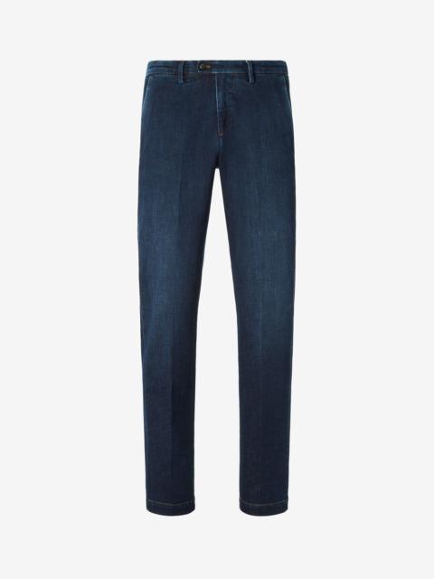 Navy blue denim chino trousers 9 oz