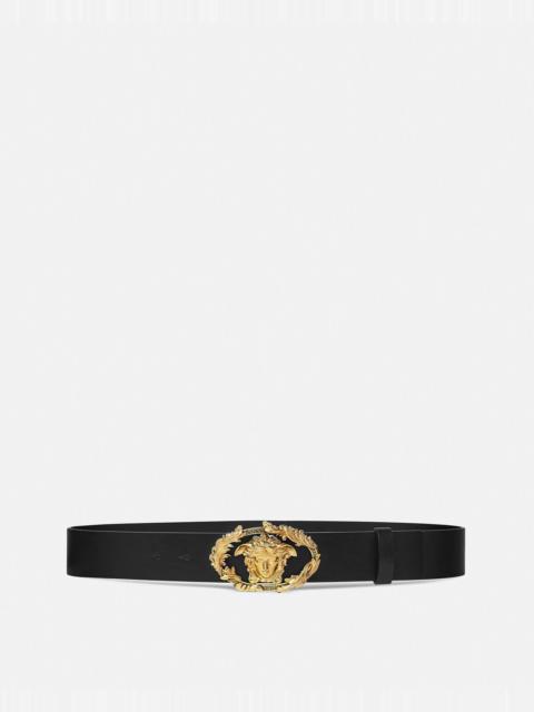 Buckle Crest Leather Belt 1.6"