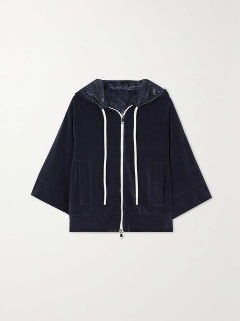Cotton-blend terry hoodie Navy