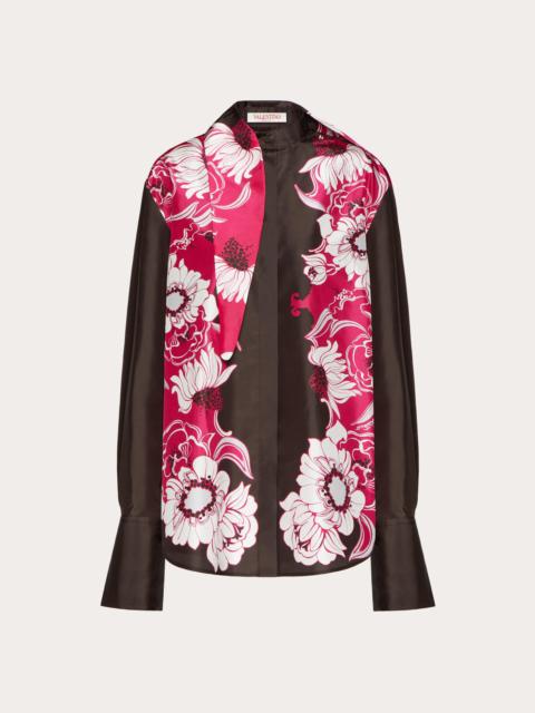 TAFFETA SHIRT WITH STREET FLOWERS DAISYLAND PRINT