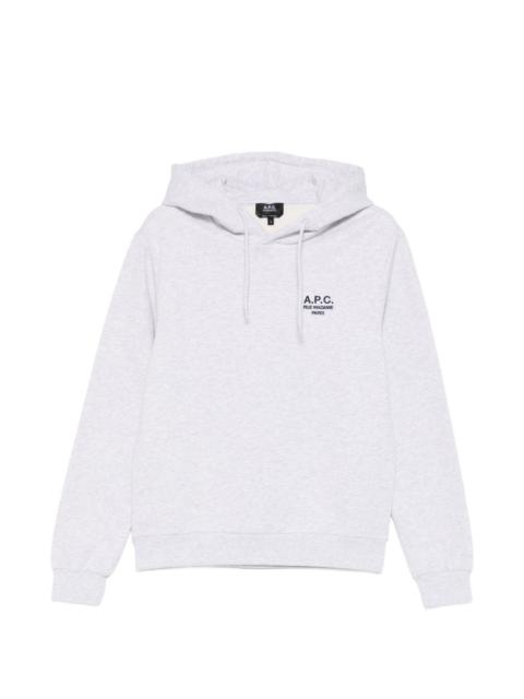 embroidered-logo hoodie