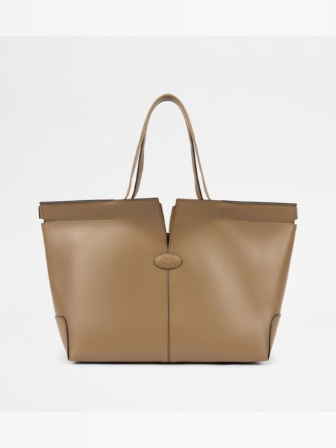 TOD'S DI BAG FOLIO IN LEATHER MEDIUM-SMALL - BEIGE