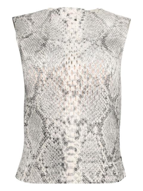 snakeskin-print sleeveless top