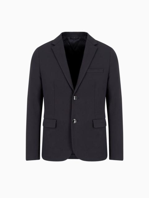 Stitched-jersey single-breasted jacket