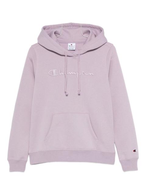 embroidered-logo hoodie