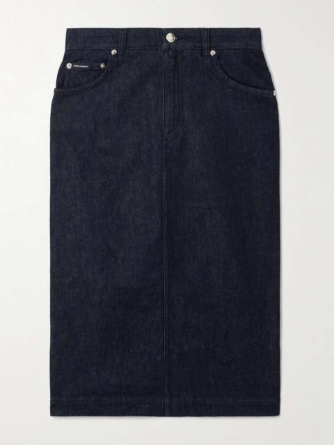 Stretch-denim skirt