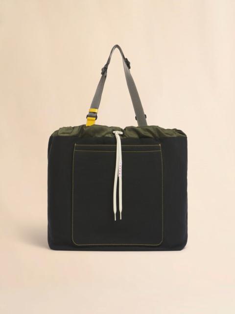 BLACK TECHNICAL FABRIC TOTE BAG