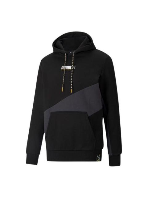 Puma Logo Full Sleeve Printed Hoodie 'Black' 533084-01