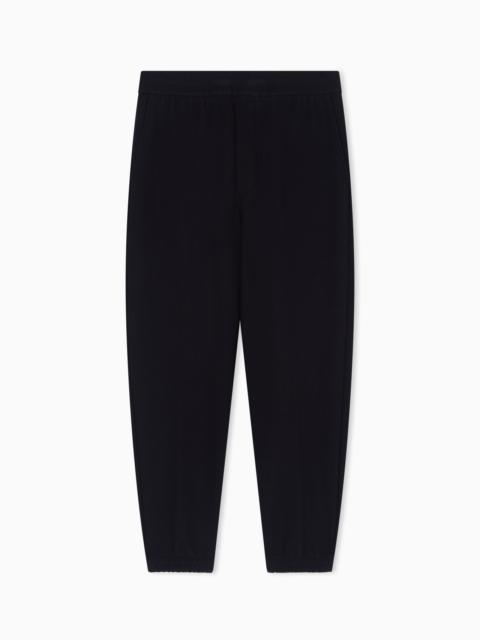 LYOCELL-BLEND JACQUARD INTERLOCK JERSEY JOGGERS