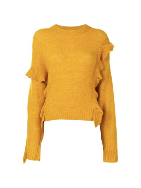 cropped ruffled jumper