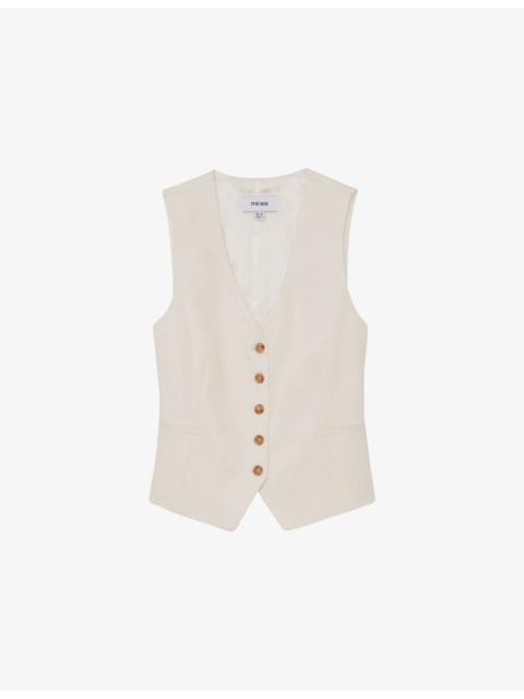 Malin V-Neck Button-Through Woven Waistcoat