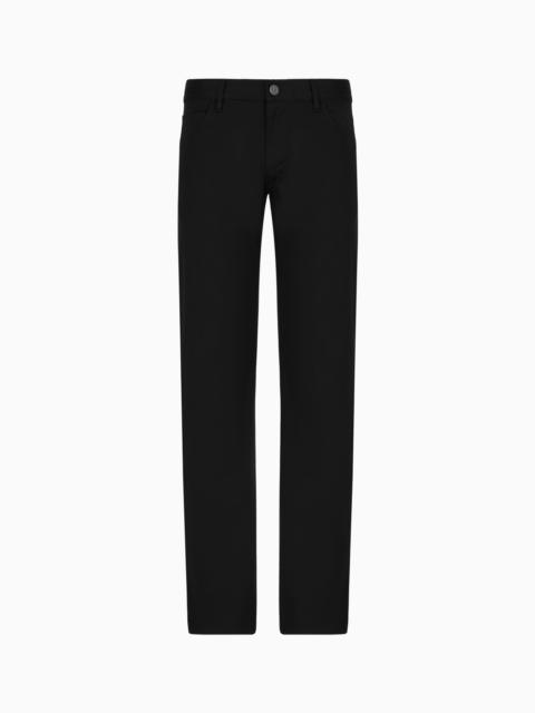 Regular-fit, five-pocket trousers in stretch cotton